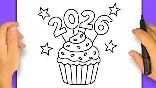 Cómo Dibujar 2026 | Feliz Año Nuevo | Paso a Paso Simple y Fácil