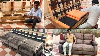 How to Finish a Recliner Sofa Like a Pro | 3 Seater Fabric Sofa Final Look 2026 | letest sofa making