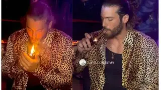 Night carol Can Yaman smoking in night club💥