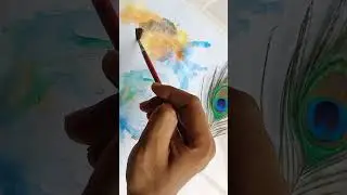 Krishna ji beautiful 🎨💕🦚🦚 #shorts #art