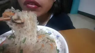 Cooking and eating stir fried glass noodles - homemade fried glass noodles