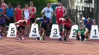 Thomas Tyner runs a 10.38a 100 meter dash at Metro League track meet