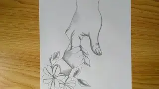 Father hand & Child hand ll Cute baby hand drawing ll very simple drawing ll Maria's Art Zone ll