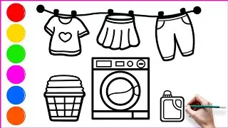 Washing Machine Drawing, Coloring and Painting for Kids and Toddlers