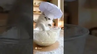 Chef Cat Mixing Cake Batter Like a Pro