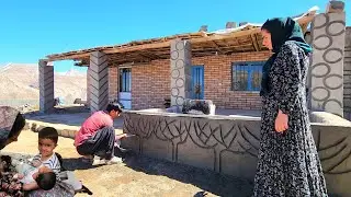 🏡🔥 Beautifying the porch with cement and reliefs on the wall by Abu