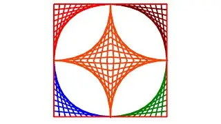 How to create parabolic curves using straight lines | Straight lines drawing | Free Template