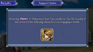[GL] Transcendence 10 Crucible 2 | Tidus Solo | T10-2, T10 Right Gate  - Dimension's End - DFFOO