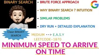 Minimum Speed to Arrive on Time | Binary Search | INTUITION | Online Assessment | Leetcode-1870