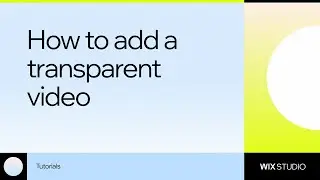 How to add and edit transparent videos on Wix Studio