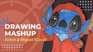 Stitch & Miguel (Coco) Mash Up: Jessica Lynn Disney World Original Art