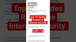 Internal Security Top 15 Quates #capf #capfpaper2 #ibacio2024 #quates