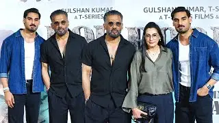 Suniel Shetty With With Mana Shetty Arrive At Son Ahan Shetty's Border 2 Movie Screening