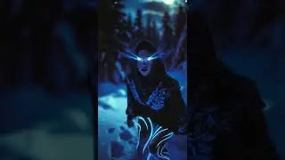 HypnoticCyber-Fantasy:BioluminescentBeautyWalksThrough aNeonWinter#CyberFantasy​ #HyperRealisticArt​