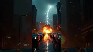 Tunderstorm  lightning Disaster by nature Strike in Air city explosion -shocking truth
