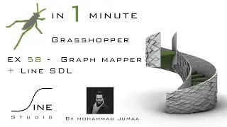 Grasshopper in 1 minute - EX 58 - Graph mapper + Line SDL