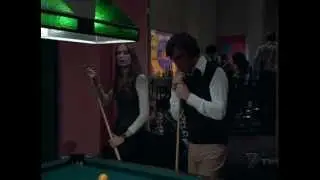 Deborah Raffin plays pool with Edward Albert