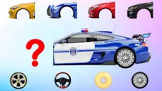 CORRECTLY GUESS THE HEAD AND WHEEL OF THE POLICE CAR !🚓MENEBAK GAMBAR RODA MOBIL POLISI!