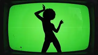 SEXY SILHOUETTE DANCER LOOP (FREE) | Green Screen Retro TV Overlay for Music & VJ #RetroVFX