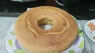 Delicious cornmeal cake with guava paste.