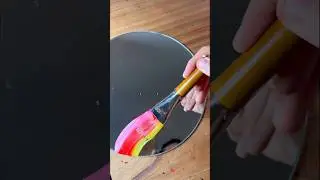 Painting a Mirror with Using a Big Brush! ✍️✨🎨 #creativeart