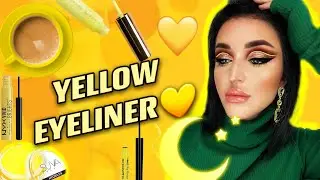 Cut crease makeup + yellow liner 💛