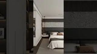 Minimal bedroom interior design  🖤✨#vrishtidesigns #luxuryinteriors #minimaldesign  #bedroominspo