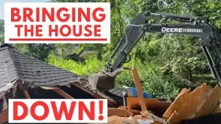 WE DEMOLISHED A HALF BUILT HOUSE! [USING A MINI EXCAVATOR]