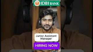 IDBI Bank Hiring: Junior Assistant Manager (Grade O) | Apply Now 🚀 | #idbibank