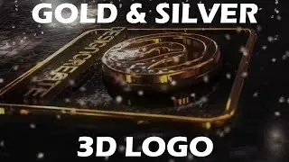 Gold & Silver 3D Logo with flying Diamonds Template
