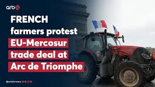 FRENCH farmers protest EU-Mercosur trade deal at Arc de Triomphe