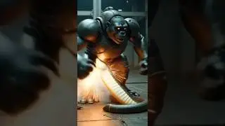 fight between gorilla robot and king cobra #gorilla #robot #ai #shorts