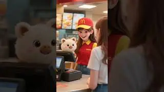 Labubu working in McDonalds #baby #mcdonalds #labubu #labubuviral #labubulife #labubupopmart