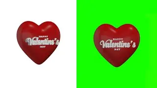 Happy Valentine's Day 2022  | 3D Heart Rotation | Flying Heart Green Screen Effect