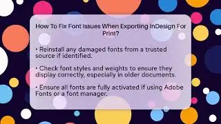 How To Fix Font Issues When Exporting InDesign For Print? - Design Tool Unlocked