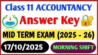Class 11 accountancy  answer key 2025-26(Evening shift)accountancy  paper solution 2025/midterm 