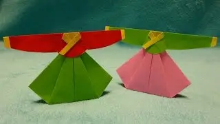 여자 한복 종이접기 (저고리와 치마) Korean traditional dress - Hanbok Origami