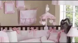 Pink and White French Toile Baby Crib Bedding Set by JoJo De