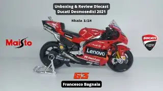 Diecast Motogp Ducati Desmosedici GP 2021 Francesco Bagnaia Skala 1:18 Maisto