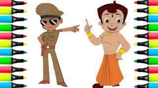Little Singham & Chhota Bheem Drawing 🦁💪 | Easy Step by Step Tutorial