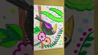 STEP BY STEP TUTORIAL FOR DRAWING AND COLOURING IN CROW (pre junior batch)