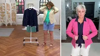 Belle by Kim Gravel Twill Front Knit Back Nautical Jacket on QVC