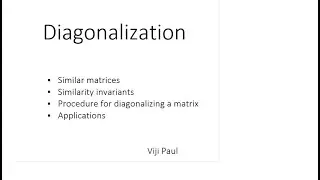 Diagonalization of a matrix
