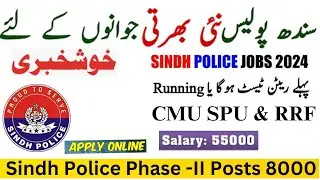 Sindh Police Jobs 2024| Sindh Jobs RRF CMU SPU ( CPEC) || Sindh Police Jobs | STS online apply