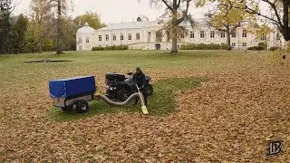 LEAF VACUUM TRAILER in action