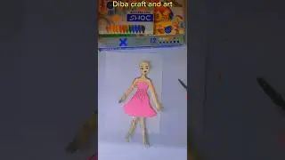 easy craft idea #how to make easy  doll dress, shoes and doll hair craft#origami#trending #