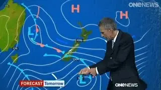 Дэн Корбетт, первый эпизод, второй прогноз на TVNZ One News в шесть, 25 сентября 2014 г.