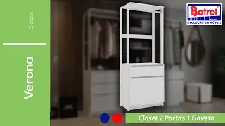01.0020 Closet Modular Verona 2 Portas 1 Gaveta