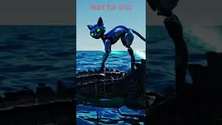 Robot Cat Surfs a Wild Alligator 🌊🤖🐊 | Insane AI Animation! #vairalshort