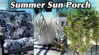 SUMMER SUN PORCH | SUNROOM IDEAS | SCREENED PORCH | SUMMER PORCH IDEAS | DECORATE WITH ME |